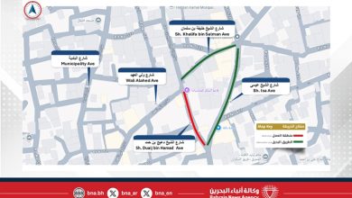 صورة غلق كلي لشارع الشيخ دعيج بن حمد بالمحرق وتحويل الحركة المرورية إلى الطرق المحيطة