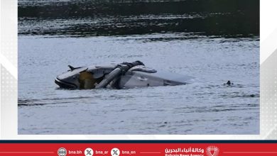 صورة تحطم طائرة هليكوبتر في نهر بولاية سكسونيا الألمانية