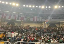 صورة الأمن يعيد طفلة إلى أهلها بعد النزول إلى ملعب مباراة مصر وإسبانيا