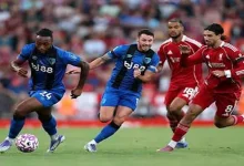 صورة هدف محمد صلاح الأول في الدوري الإنجليزي موسم 2025/2026