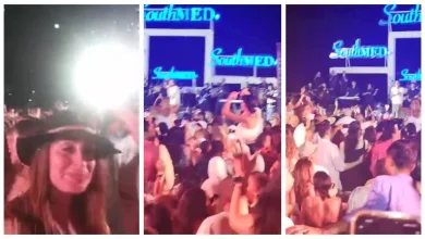 صورة نرمين الفقي ترقص في حفل عمرو دياب بالساحل الشمالي (صور وفيديو)