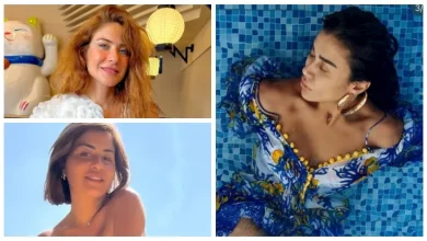 صورة منة فضالي بشورت قصير ونوال الزغبي أنيقة.. 10 لقطات لنجوم الفن خلال 24