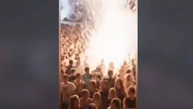 صورة بالفيديو.. لحظة وقوع انفجار حفل محمد رمضان بالساحل الشمالي