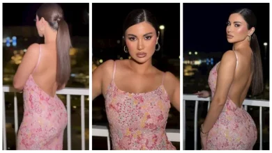 صورة بصيحة الظهر المكشوف.. هدى الإتربي بفستان جريء وملفت