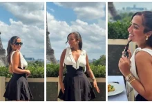 صورة بعد ظهورها مع تامر حسني..آية سليم بإطلالة جريئة أمام برج إيفل