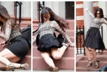 صورة “كعب الجزمة اتكسر”.. نجمة تتعرض لموقف محرج أثناء تصوير فيلمها الجديد