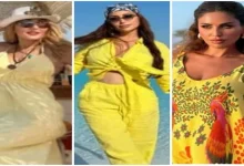 صورة نسرين طافش جريئة.. 25 صورة لـ نجمات خطفن الأنظار على الشاطيء بالأصفر