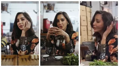 صورة “شاي بالنعناع وطاولة”.. أحدث جلسة تصوير لـ بسمة بوسيل داخل مقهى شعبي