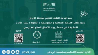 صورة «تعليم الرياض» تطلق معسكر «رواد الأعمال».. وتدعو المنقولين لترتيب الشرائح  أخبار السعودية