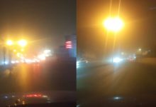 صورة | انعدام الرؤية الأفقية في عمّان جراء عاصفة رملية