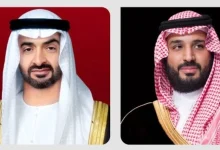 صورة ولي العهد يبحث تطورات المنطقة مع رئيس الإمارات