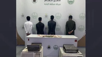 صورة القبض على 4 أشخاص بمنطقة الباحة لسرقتهم أجهزة كهربائية من مساجد بمحافظة العقيق