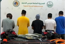 صورة حرس الحدود بالمدينة يضبط 5 مخالفين للائحة الأمن والسلامة لمزاولي الأنشطة البحرية