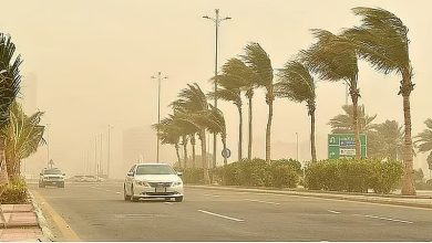صورة رياح نشطة وأجواء متقلبة على المنطقة الشرقية