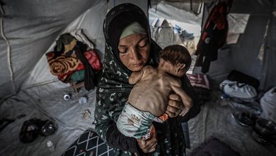 صورة طفلة بوزن 4 كيلوغرامات… جسد صغير يتآكل بصمت في غزة المجوّعة