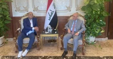 صورة مسعد فودة بعد لقائه بسفير العراق: اتحاد الفنانين العرب يساند كل فنان عراقي في مصر