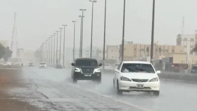صورة هطول أمطار على مناطق متفرقة في الدولة