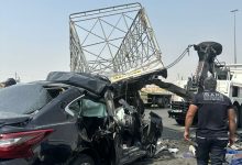 صورة وفاة شخص وإصابة اثنين في تصادم 3 مركبات على شارع الإمارات