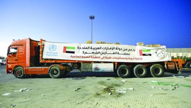 صورة الإمارات تمدّ يد العون للقطاع الصحي في غزة عبر قافلة مساعدات