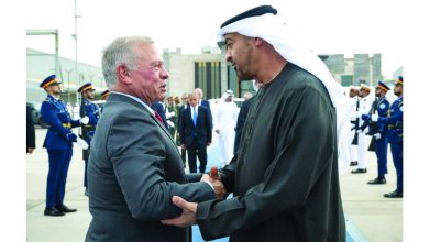 صورة رئيس الدولة وملك الأردن يؤكدان أن «حل الدولتين» السبيل الوحيد لتحقيق الاستقرار في المنطقة