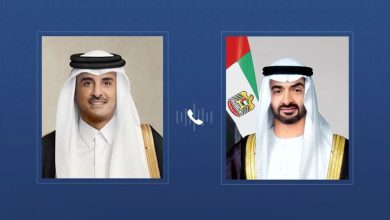 صورة رئيس الدولة يؤكد خلال اتصال هاتفي مع الشيخ تميم تضامن الإمارات مع قطر إثر الاعتداء الإسرائيلي على أراضيها