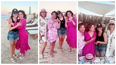 صورة أحدث ظهور لـ أنغام مع إلهام شاهين وليلى علوي وإيناس الدغيدي في الساحل