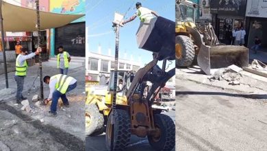 صورة | أمانة عمان تزيل الاعتداءات والمعيقات عن الأرصفة في جبل النصر والمنارة