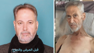صورة استشهاد الكاتب الدكتور عمر حرب بسبب سوء التغذية في غزة