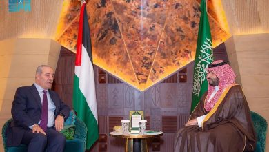 صورة ولي العهد يستقبل نائب رئيس دولة فلسطين
