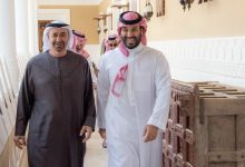 صورة ولي العهد السعودي والرئيس الإماراتي يناقشان مستجدات الأحداث في فلسطين