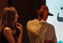 صورة أحمد باتشان ونسرين طافش يغنيان إلى جانب جنات في حفل إطلاق ألبومها