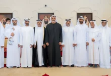 صورة خالد بن محمد بن زايد يشارك في حفل استقبال بمناسبة زفاف خالد أحمد رقيط السويدي